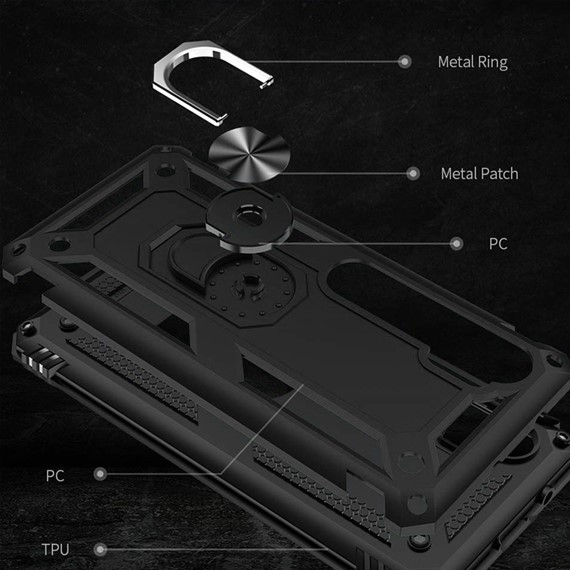 Xiaomi Mi Note 10 Lite CaseUp Magnetic Ring Holder Kılıf Siyah 4